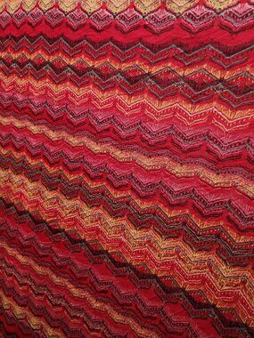 2.6 Yards – $7/Yard ($18 Total) – Red Boho Chevron Jersey Knit